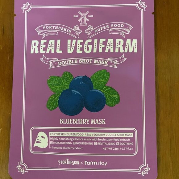For The Skin Superfood Real Vegifarm Double Shot Blueberry Mask NEW - Picture 1 of 1